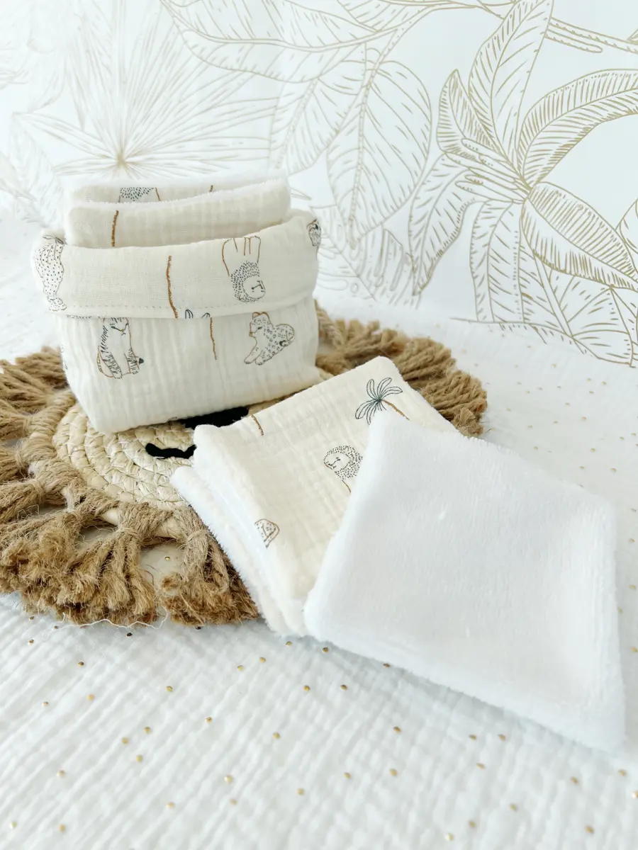 Ensemble assorti : les 10 lingettes bébé et la panière - Image 10