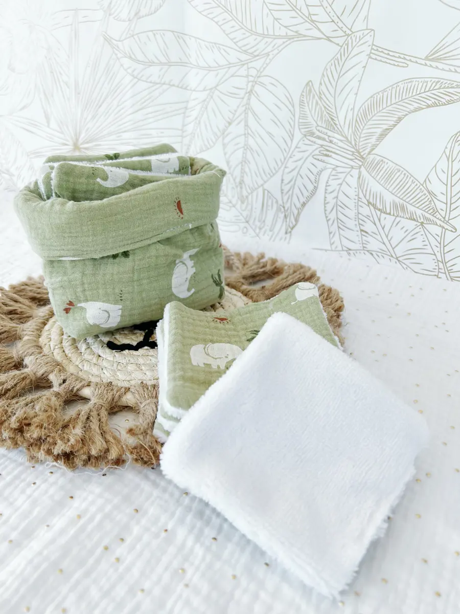 Ensemble assorti : les 10 lingettes bébé et la panière - Image 11