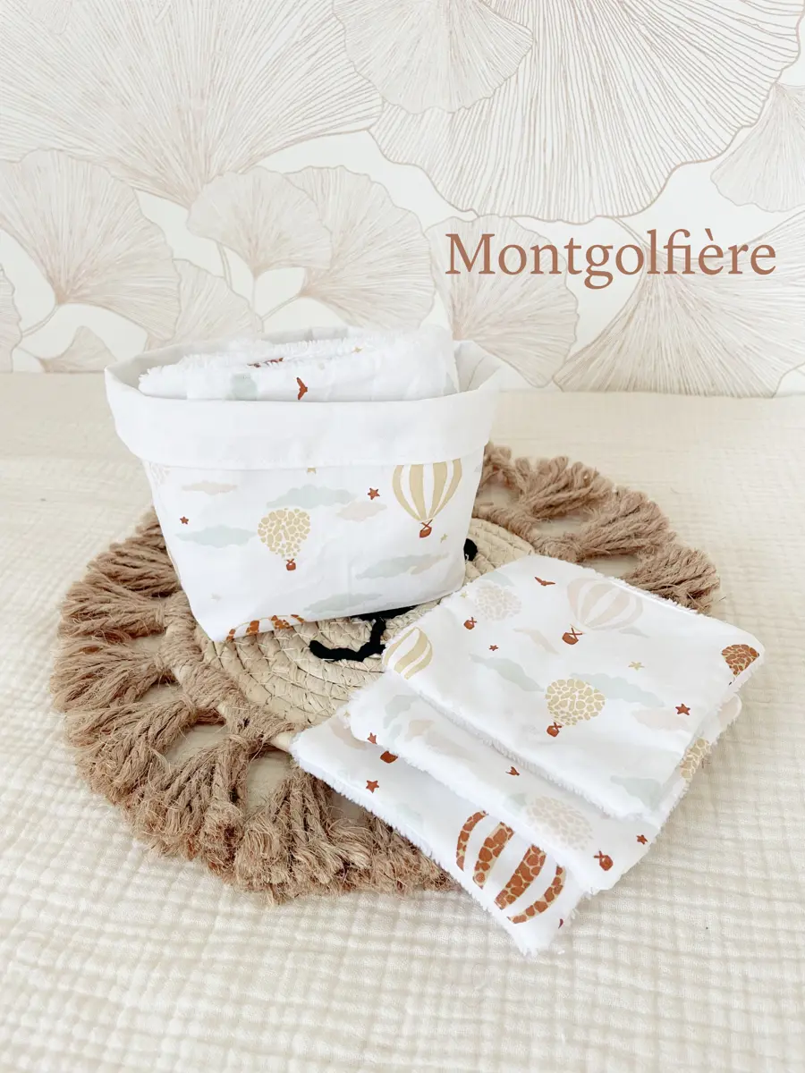 Ensemble assorti : les 10 lingettes bébé et la panière - Image 12