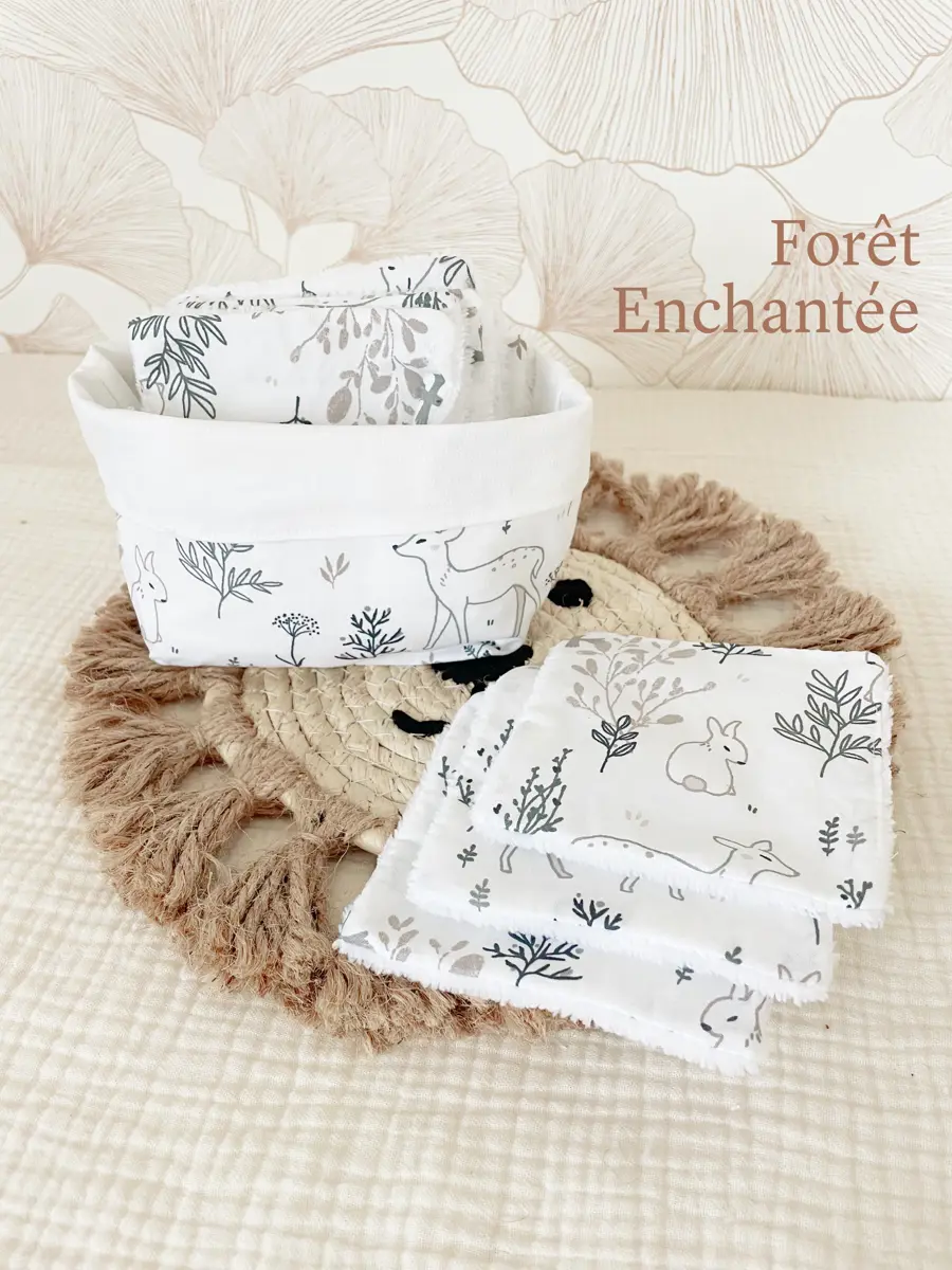 Ensemble assorti : les 10 lingettes bébé et la panière - Image 13