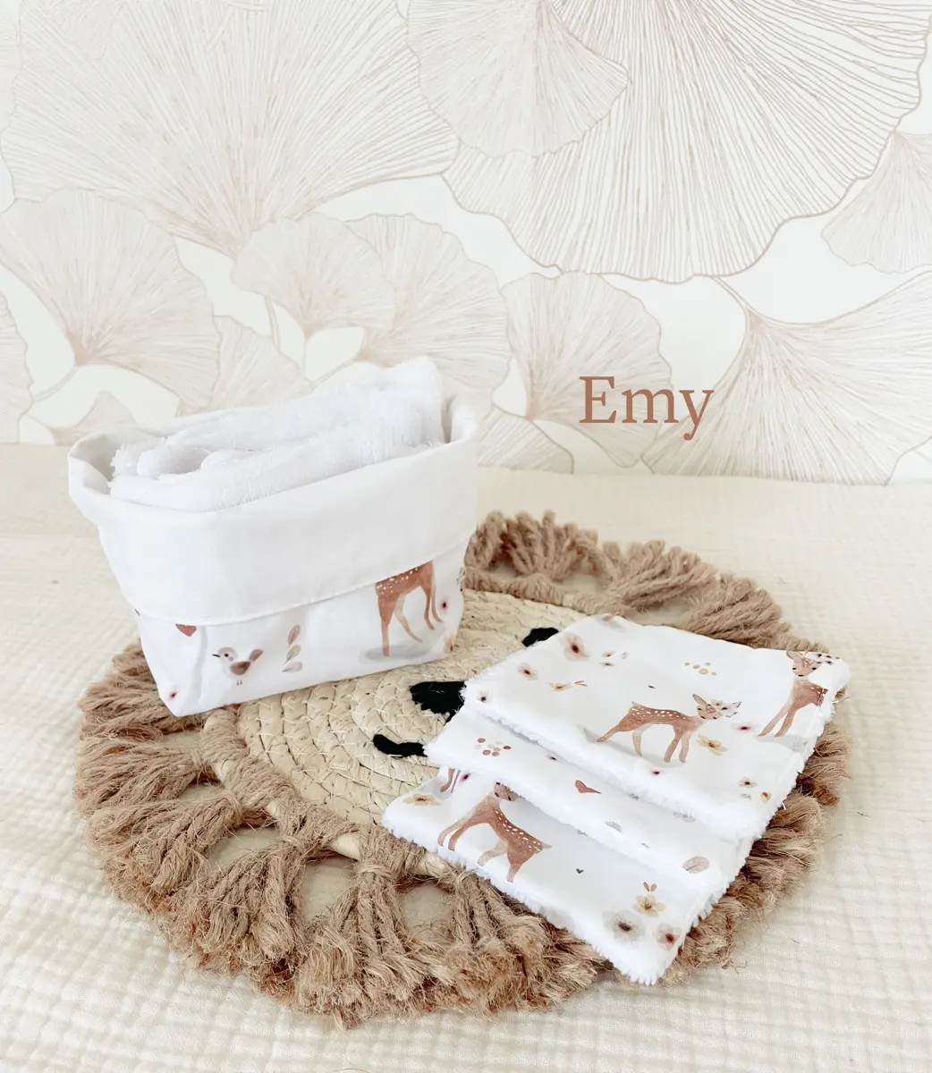Ensemble assorti : les 10 lingettes bébé et la panière - Image 14