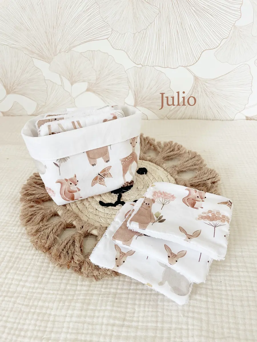 Ensemble assorti : les 10 lingettes bébé et la panière - Image 15