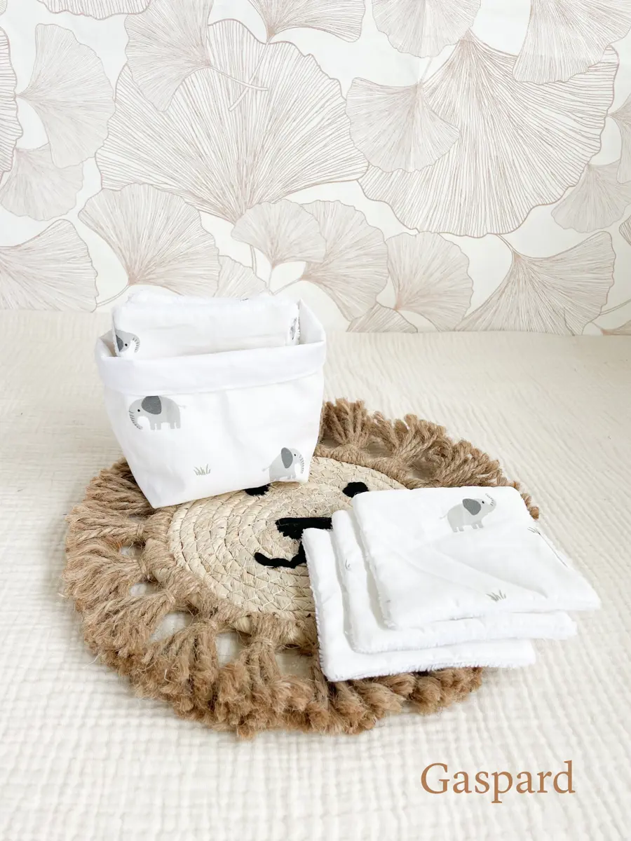 Ensemble assorti : les 10 lingettes bébé et la panière - Image 17