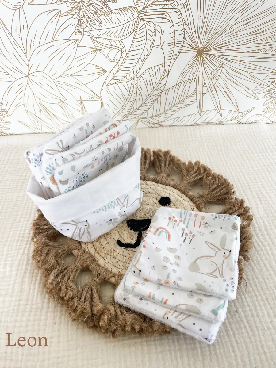 Ensemble assorti : les 10 lingettes bébé et la panière - Image 18