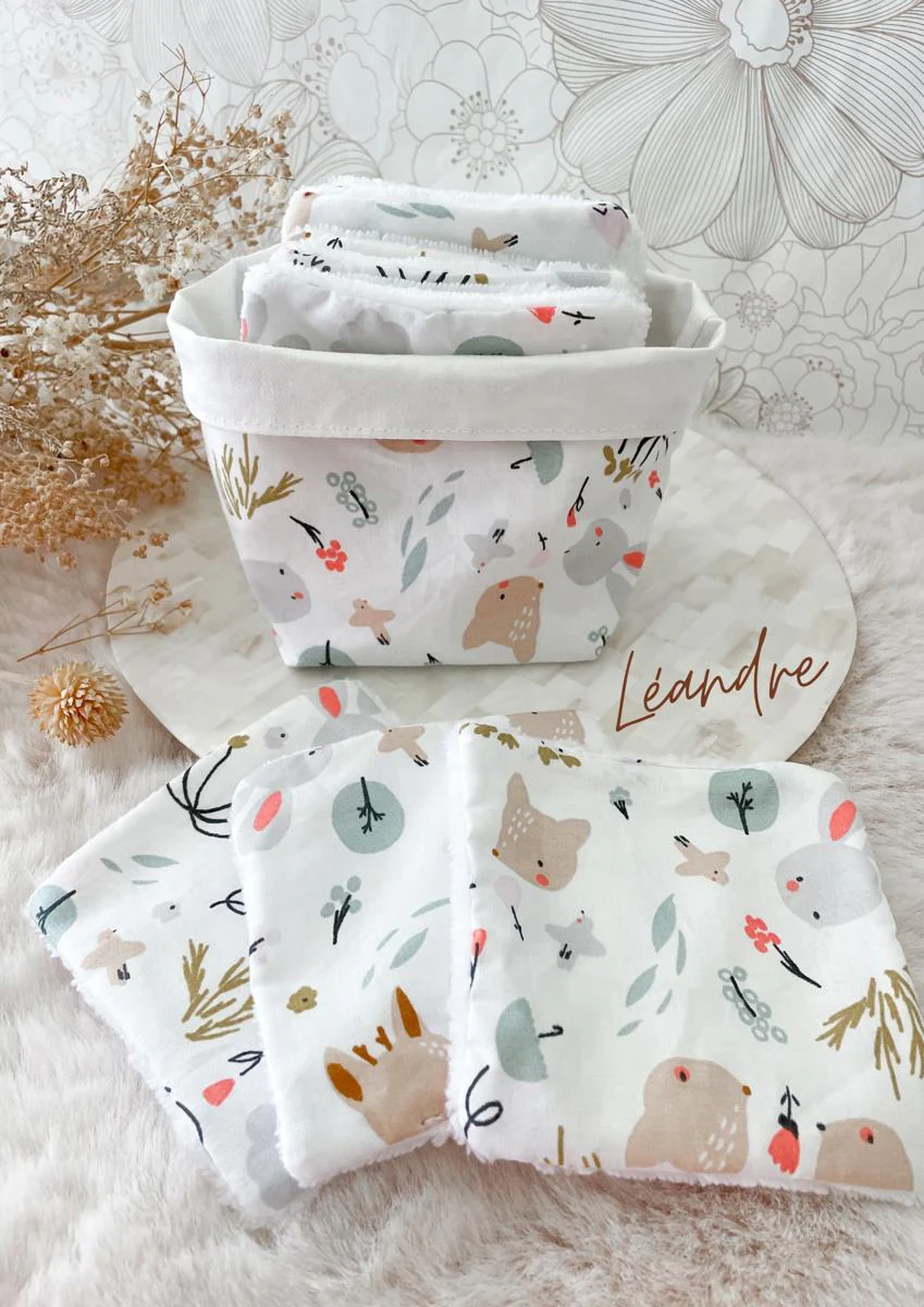 Ensemble assorti : les 10 lingettes bébé et la panière - Image 20