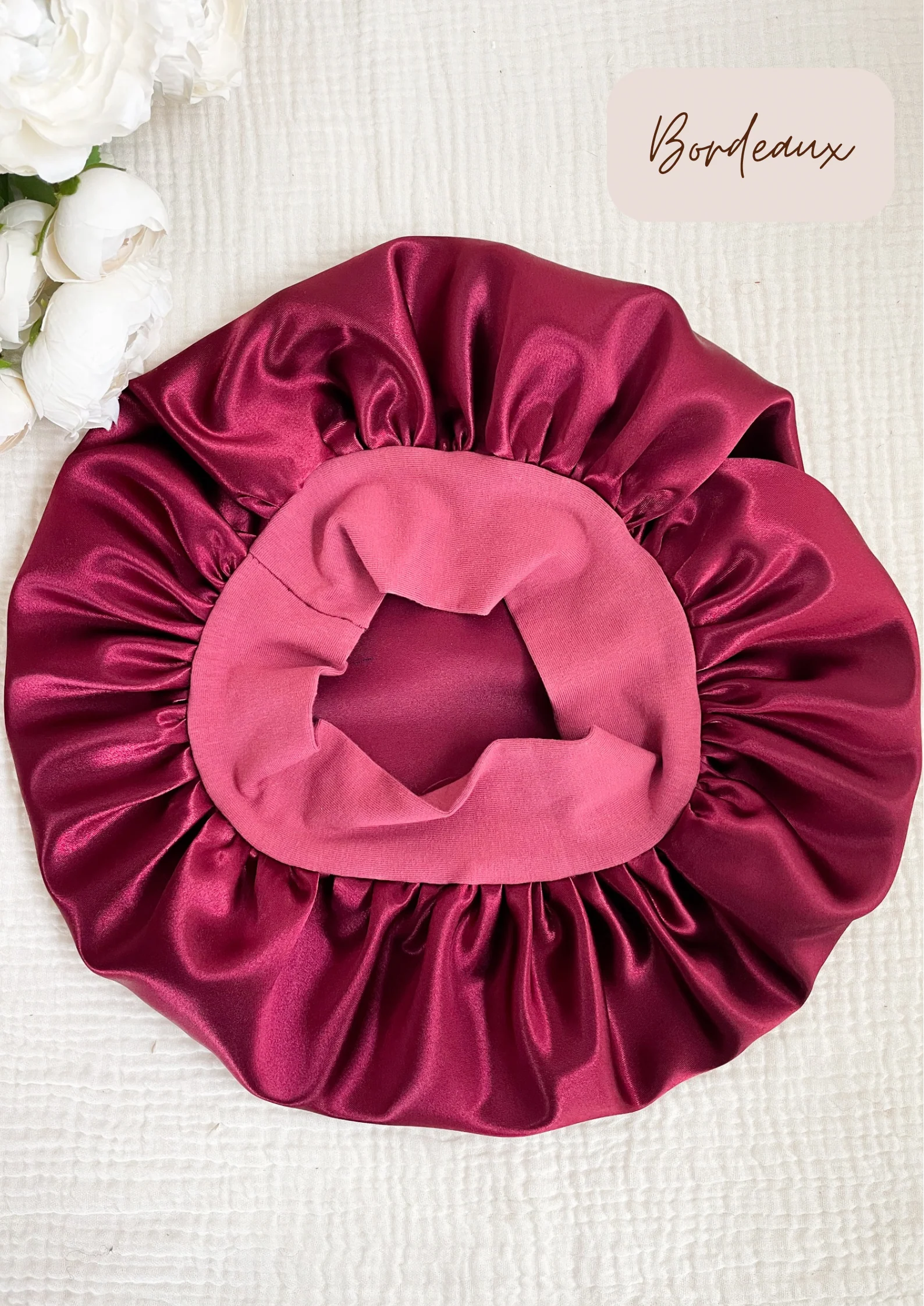 Bonnet de soin en satin avec bandeau - Image 4