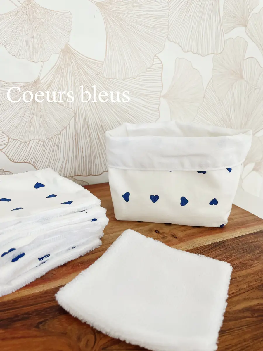 Coton imprimé Coeur bleu - Image 2
