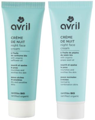 Crème de nuit bio - Avril