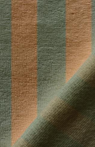 Eponge bambou rayée beige/romarin