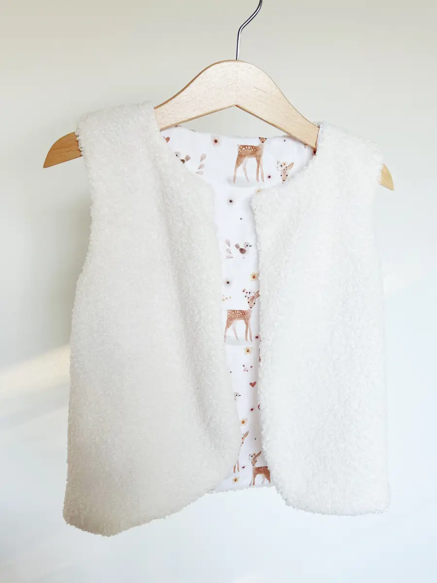Gilet berger enfant bouclette écrue - Image 10