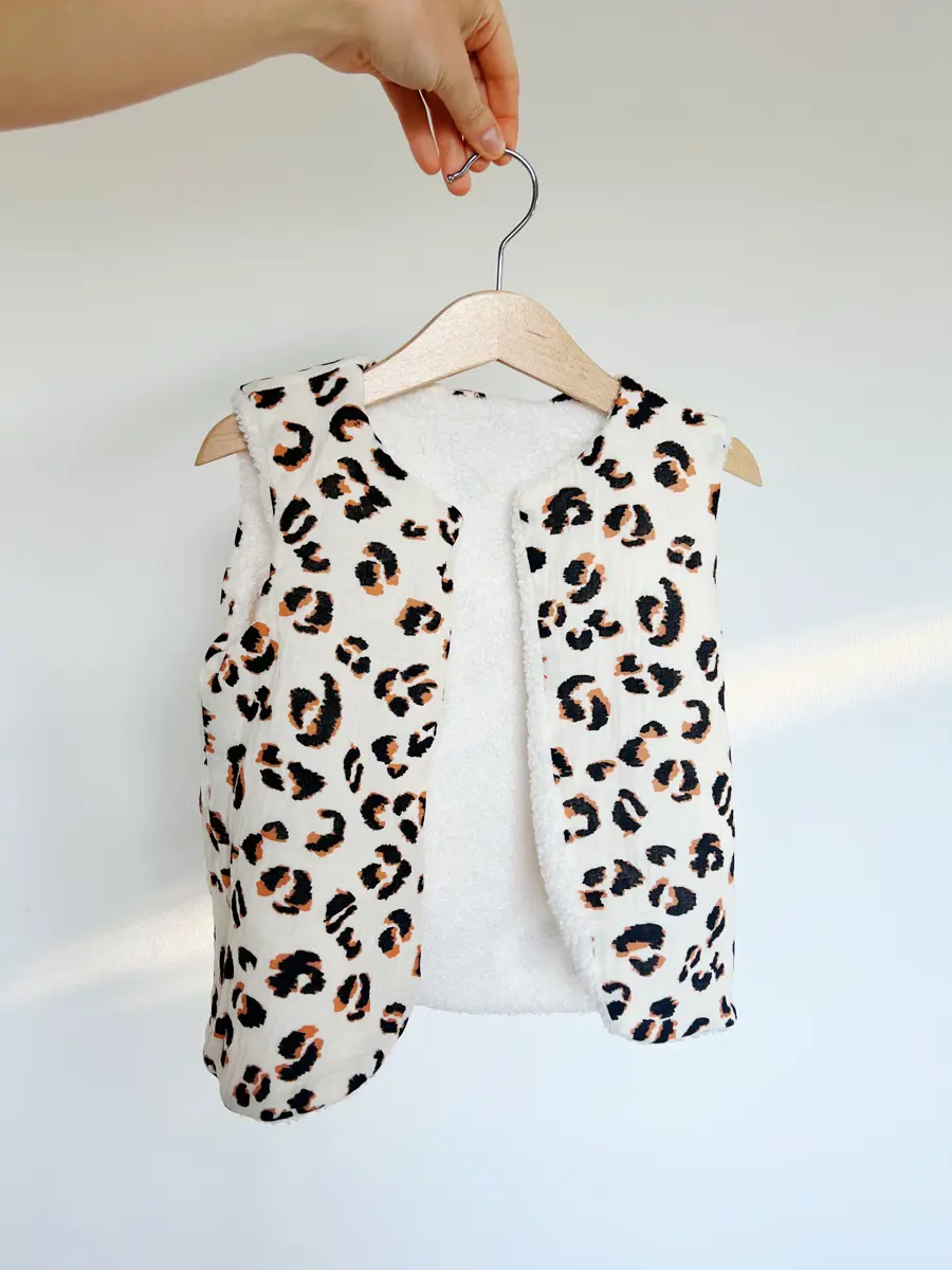 Gilet berger enfant bouclette écrue - Image 3