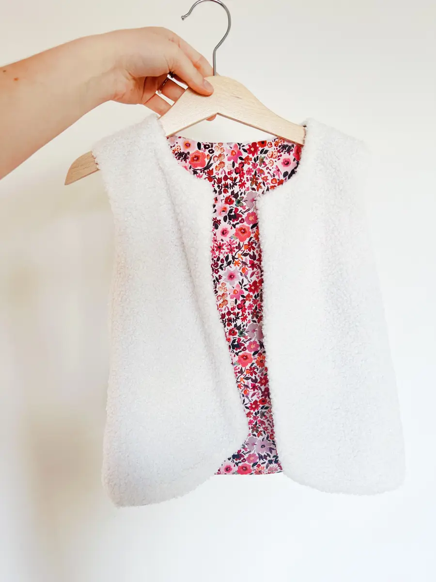 Gilet berger enfant bouclette écrue - Image 7