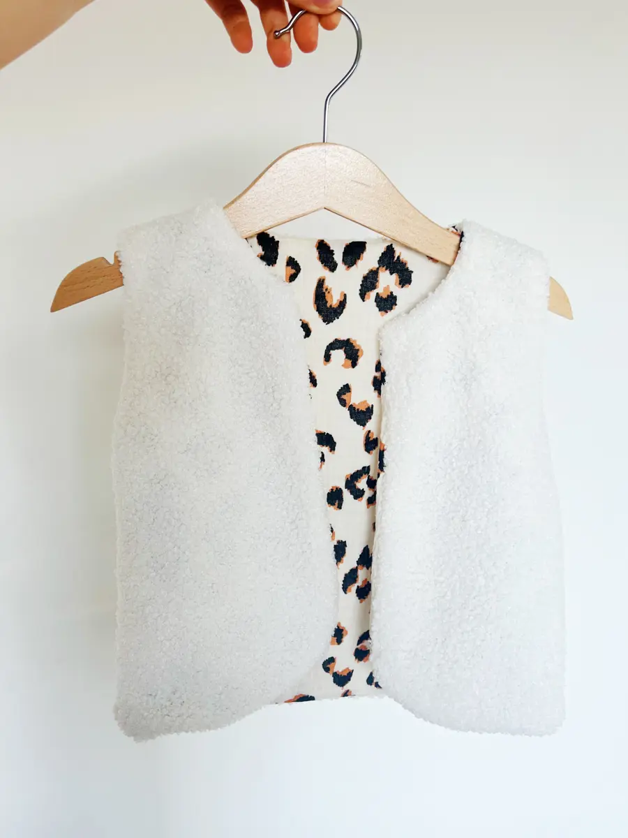 Gilet berger enfant bouclette écrue - Image 8