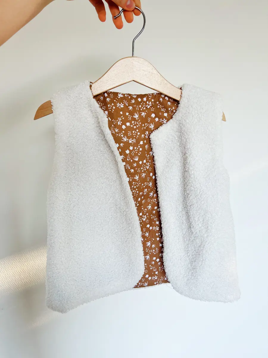 Gilet berger enfant bouclette écrue - Image 9