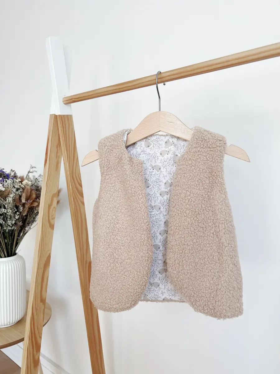 Gilet berger enfant bouclette marron - Image 10