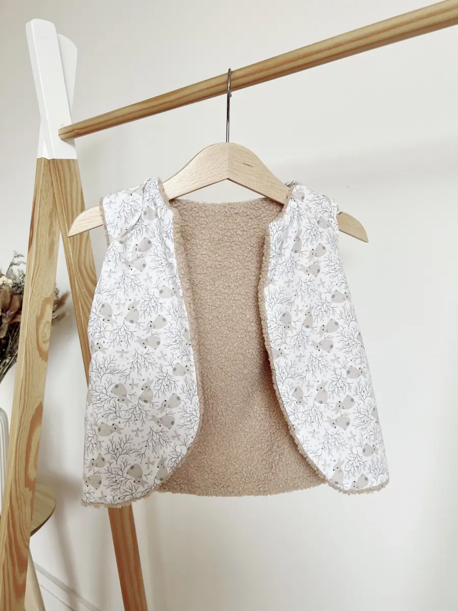 Gilet berger enfant bouclette marron - Image 3