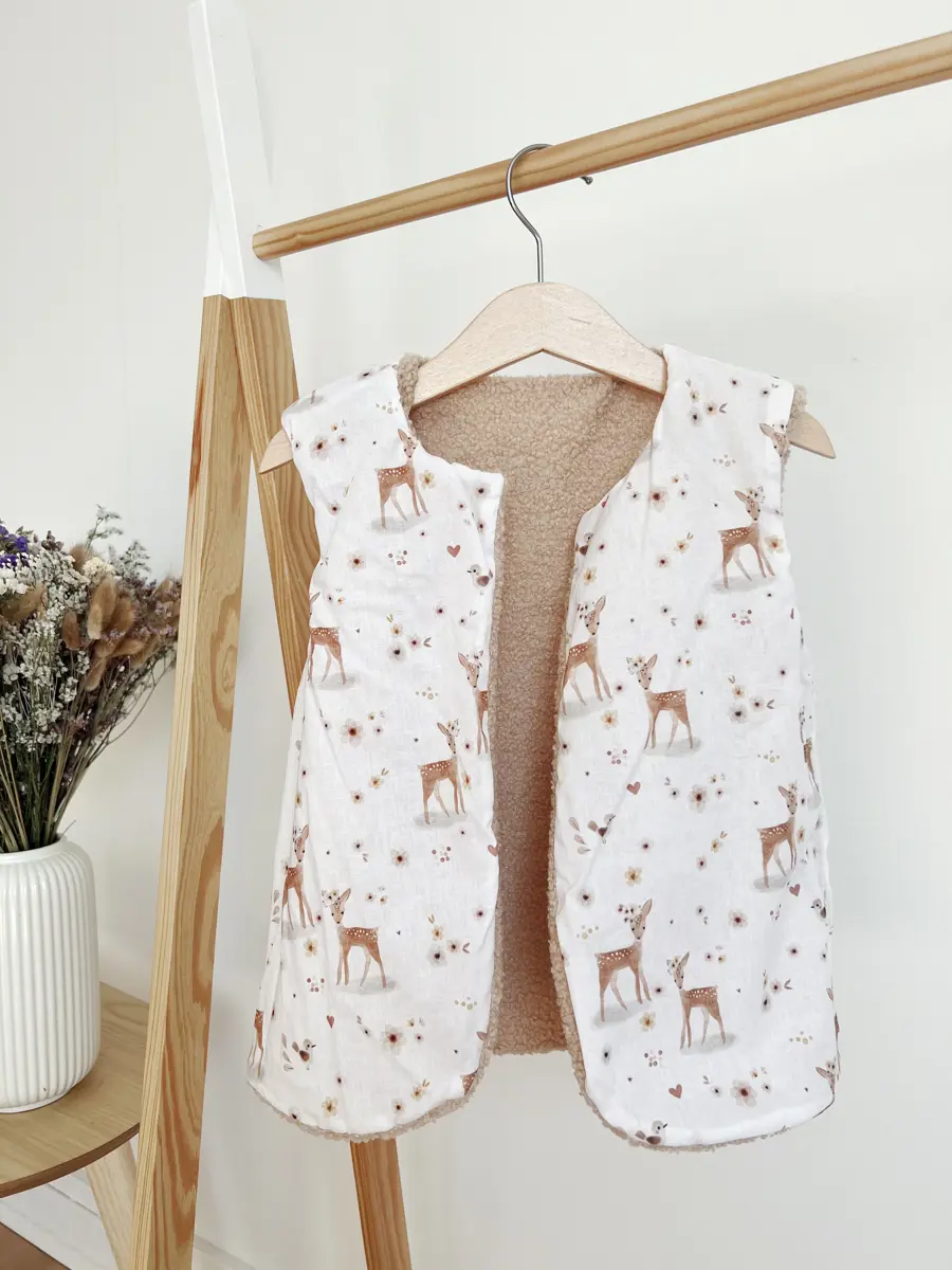 Gilet berger enfant bouclette marron - Image 5