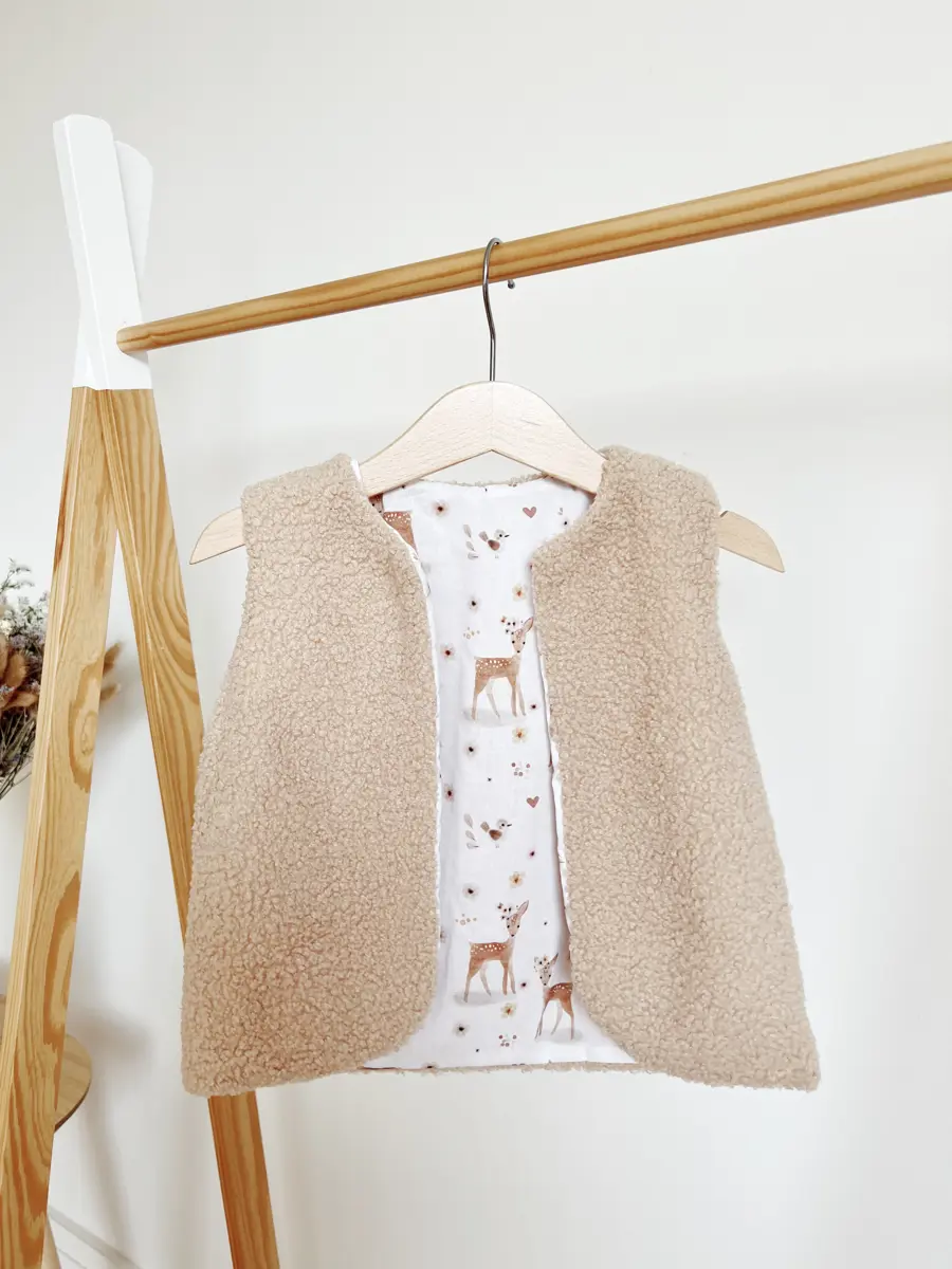Gilet berger enfant bouclette marron - Image 6