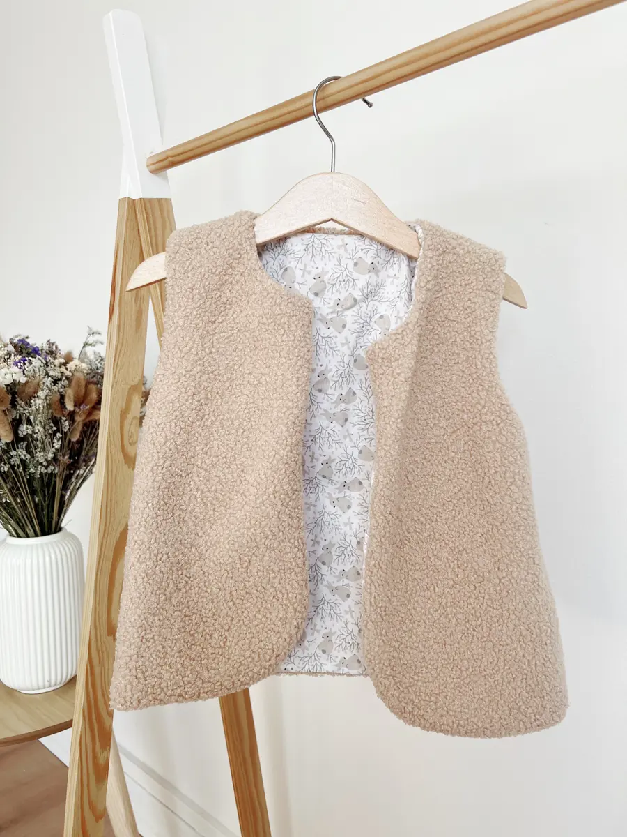 Gilet berger enfant bouclette marron - Image 7