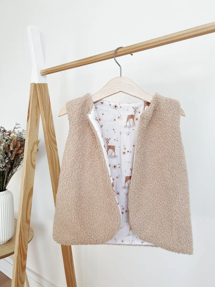 Gilet berger enfant bouclette marron - Image 8