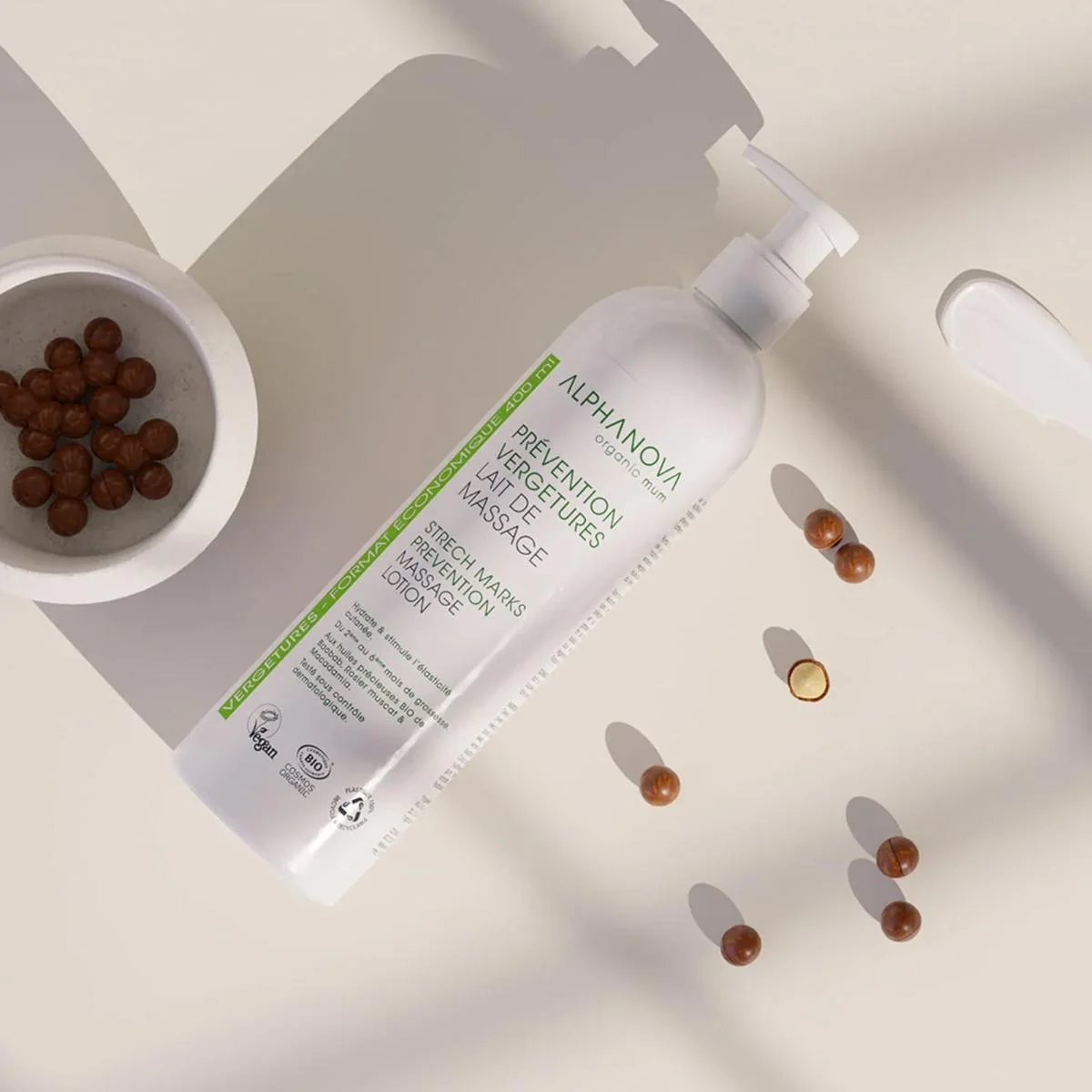 Lait de massage prévention vergetures bio - Alphanova