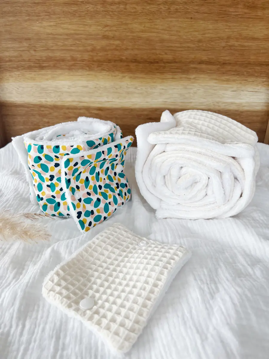 Rouleau de papier toilette lavable avec pressions (15 feuilles) - Image 3