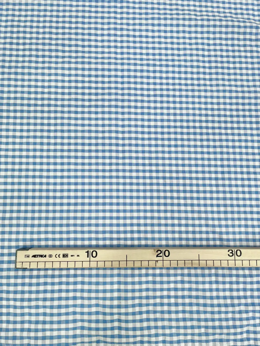 Seersucker vichy bleu - Image 2