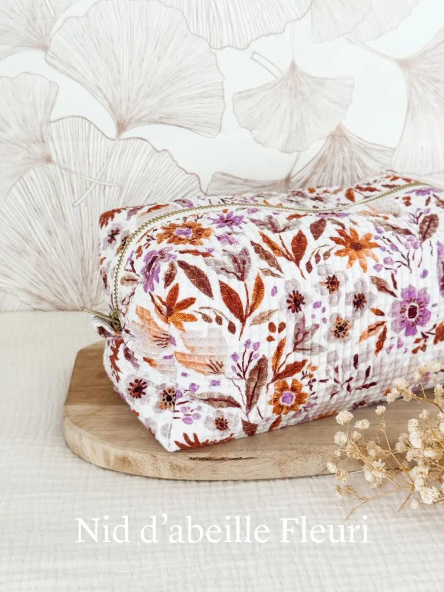 Trousse de toilette nid d'abeille (intérieur imperméable) - Image 6