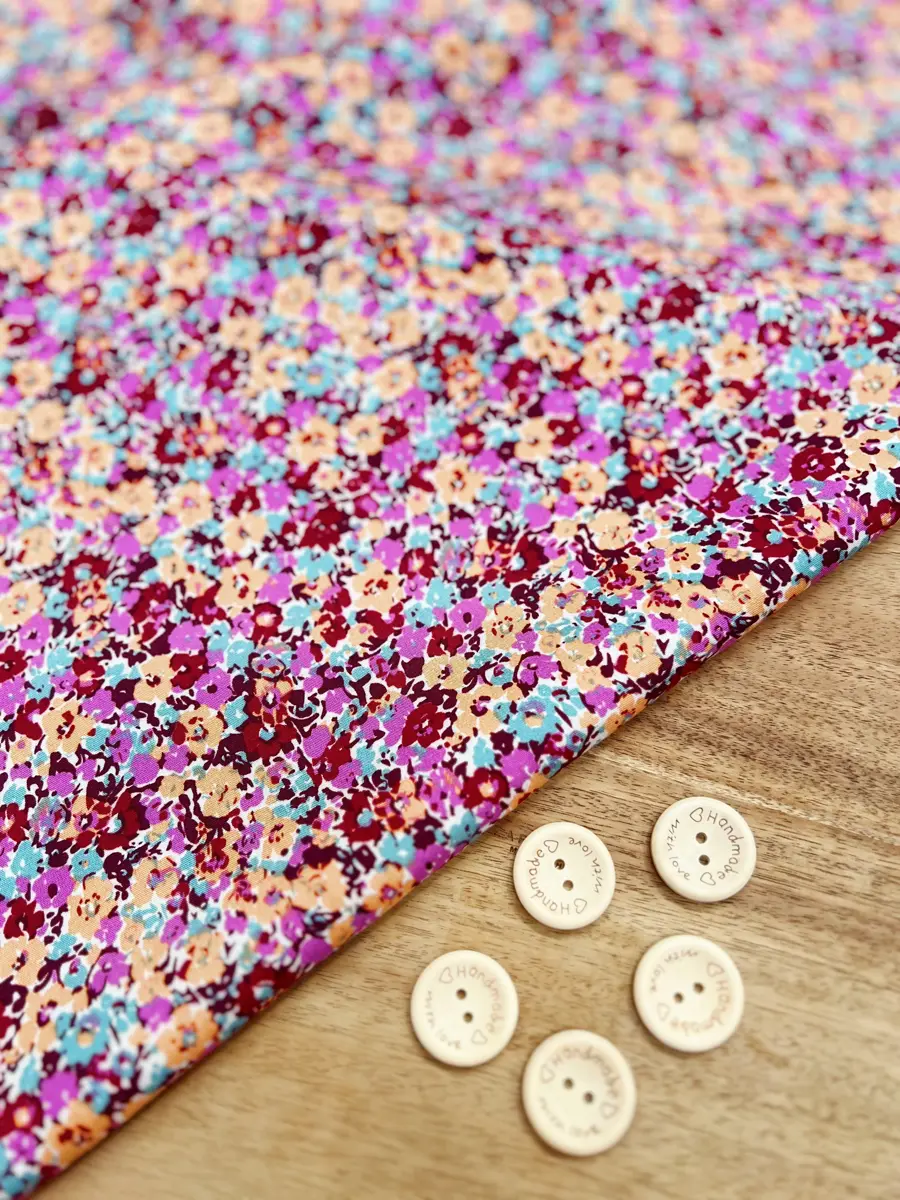 Viscose imprimée Purple flowers